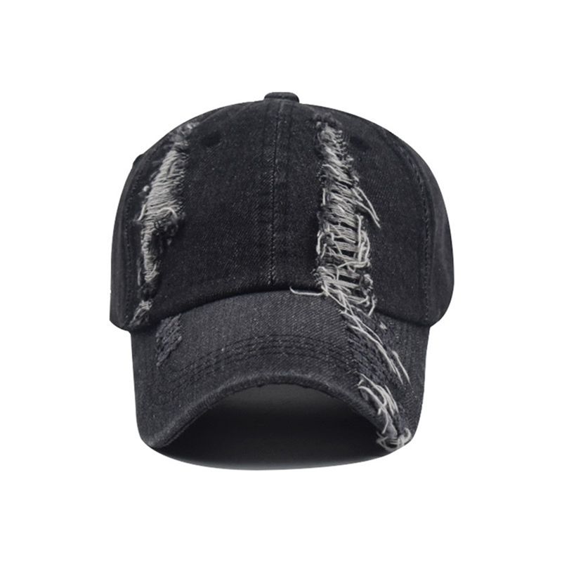 Heißer Verkauf Einheitsgröße Herren- und Damenmode gewaschene Baumwolle Holed Denim Baseball Caps einfache Hüte_voghion.com