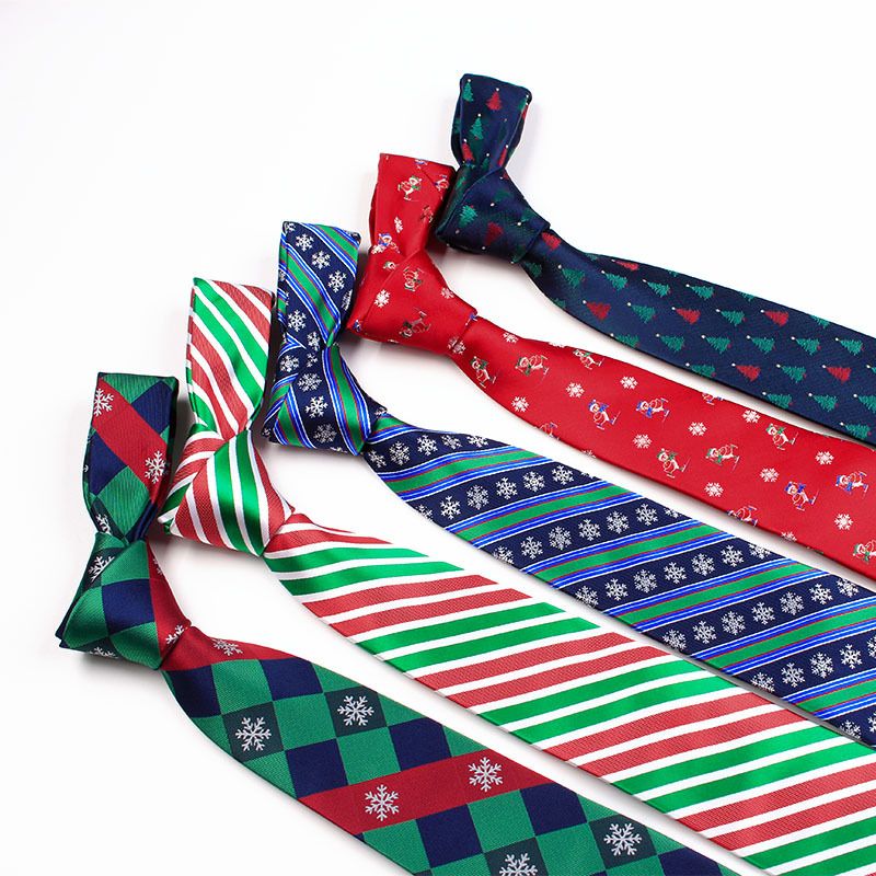 Polyester Jacquard 7.5cm Christmas Theme Tie Manufacturer Wholesale_voghion.com