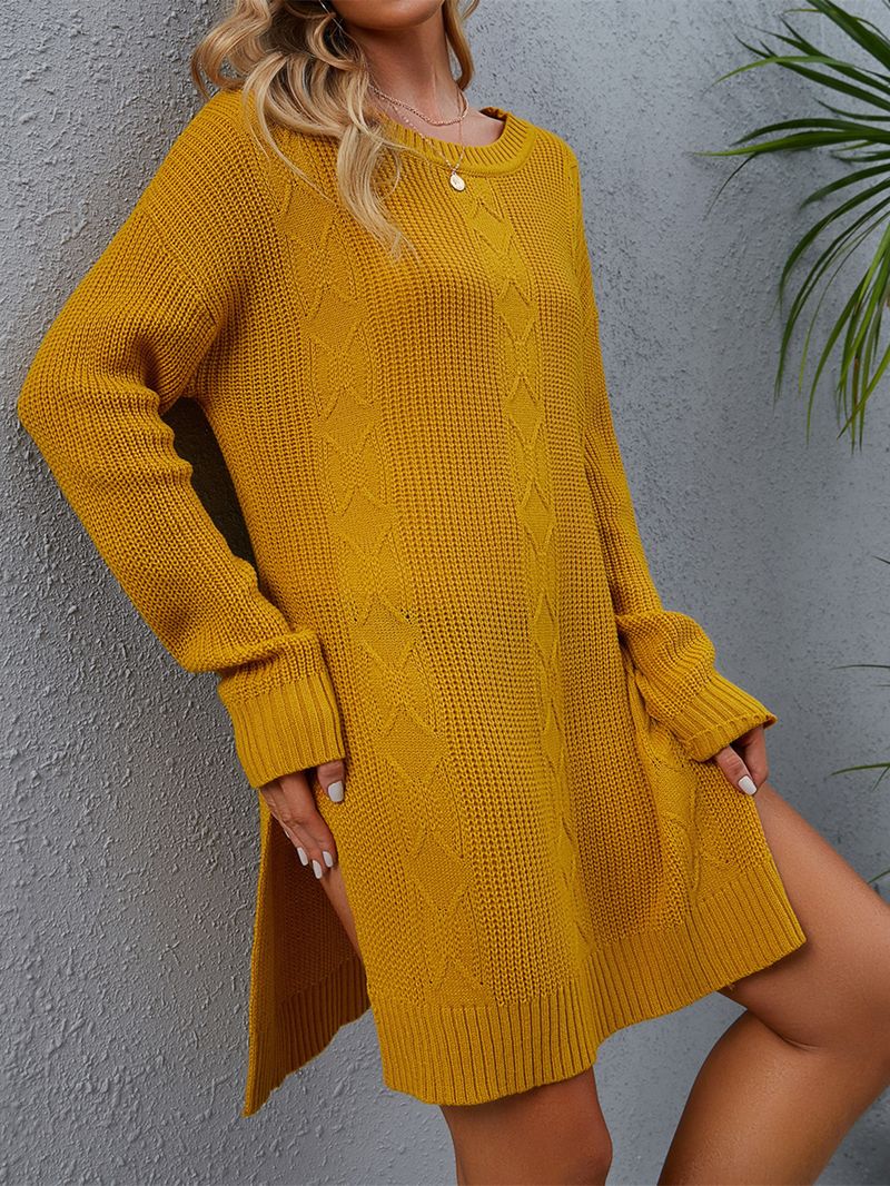 Maglione ampio con spacco di media lunghezza da donna_voghion.com
