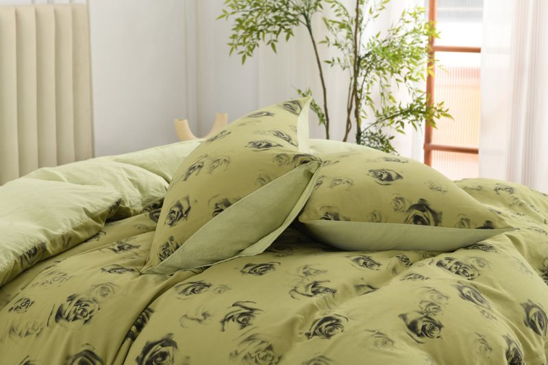 Weiche gewaschene Baumwolle Lange Kissen Bettlaken Quilt Abdeckung Bettwäsche Vier Stück Set_voghion.com