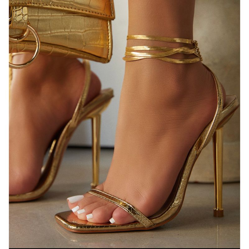 Shoes For Women 2024 New Square Toe Slingbacks Women's Sandals Super High Heel Ladies High Heels Sexy Thin Heel Party Shoes_voghion.com