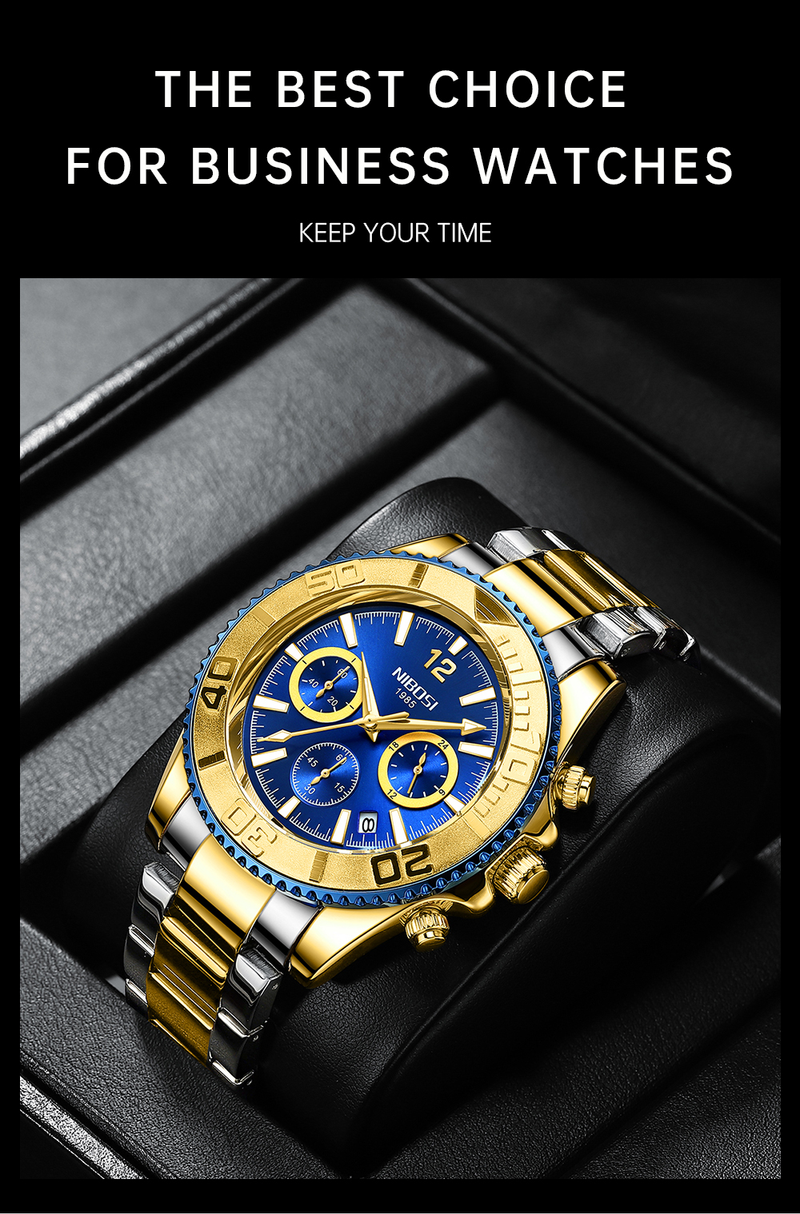 Montres de sport décontractées pour hommes chronographe montre de plongée en acier inoxydable montre-bracelet grand cadran horloge à quartz lumineuse_voghion.com