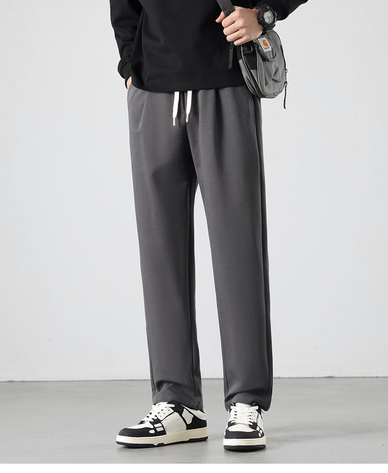Pantaloni alla moda a gamba dritta casual per uomo, nuovi prodotti autunno inverno, pantaloni in cotone tencel lyocell, larghi e versatili da uomo_voghion.com
