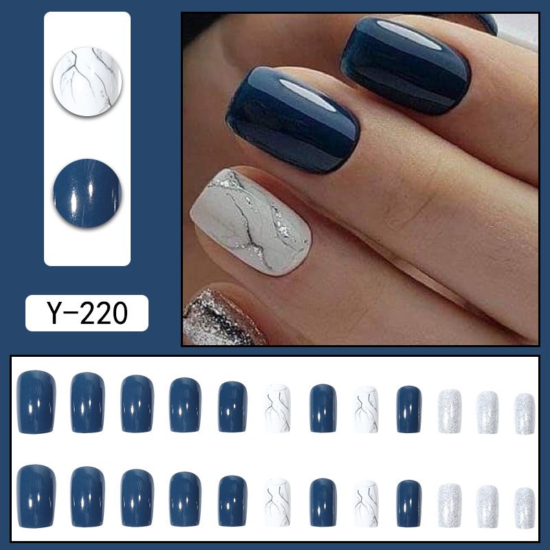Wiederverwendbares Set mit aufklebbaren Nägeln – trendige Farbverläufe und minimalistische Designs, einfach anzubringende künstliche Nägel für mühelose Schönheit (mehrere Farben und Stile)_voghion.com