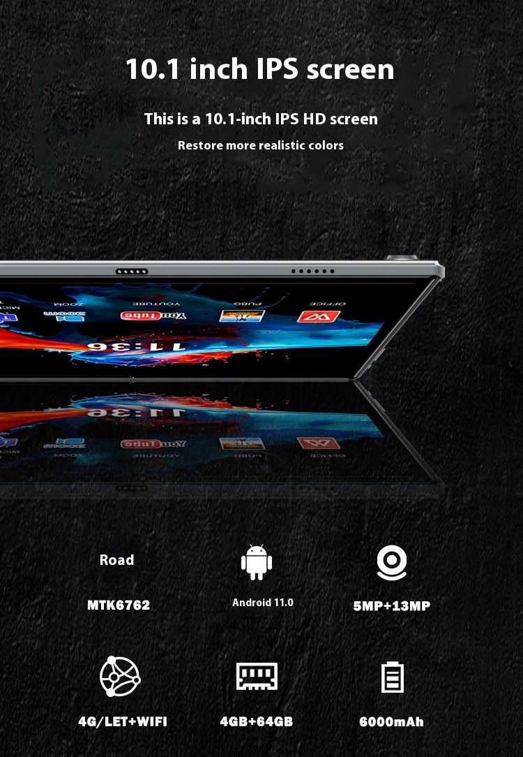 Tableta Android de pantalla grande insertable con tarjeta de oficina dedicada para juegos de ocho núcleos y 64 GB de 10 pulgadas nueva de 2023_voghion.com