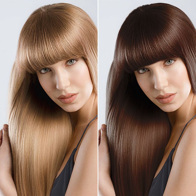 OUKEYA Natürliches Haarfärbeshampoo zur Grauabdeckung – 4-in-1-Formel zum Färben, Pflegen und Stärken mit langanhaltender brauner Farbe (500 ml)_voghion.com