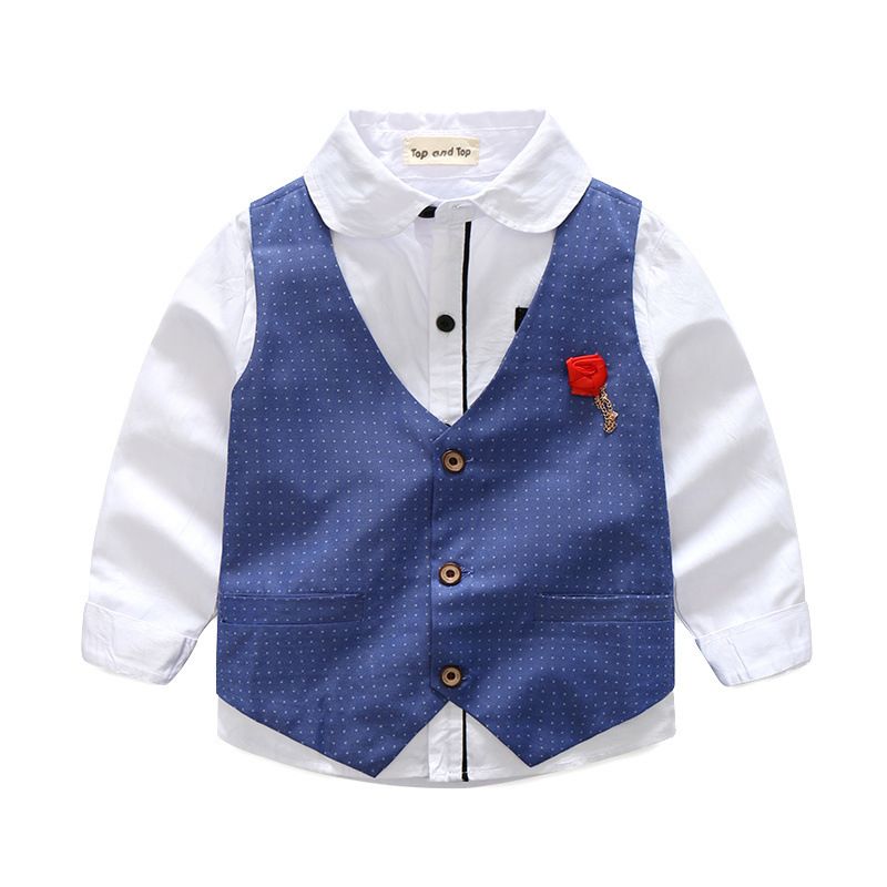 Costume gilet et pantalon en coton pour hommes, beau et à la mode, ensemble trois pièces pour vêtements de performance à la maternelle, nouvelle collection_voghion.com