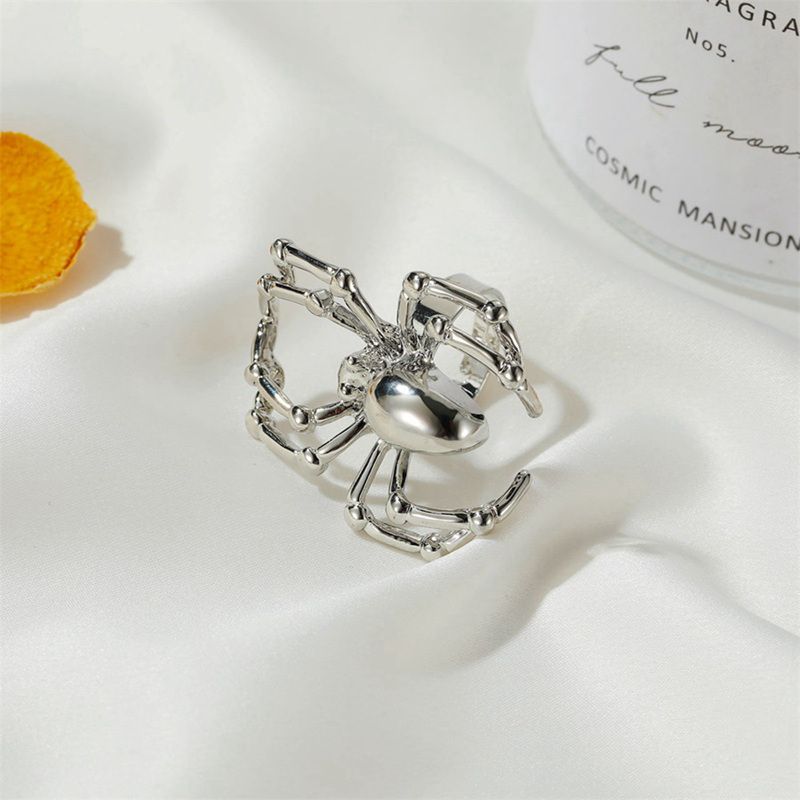 Pronto Stock Gotico Sfera di Cristallo Halloween Ragno Anello da Dito per Donne Uomini Coppia Unico Punk Gioielli Animale Festa Regalo Quotidiano_voghion.com
