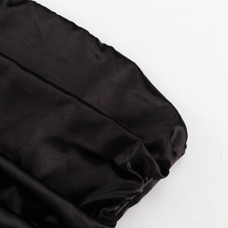 Women's Clothing Sweet Style Tube Top White Satin Dress Pleated Design Niche Short Skirt_voghion.com