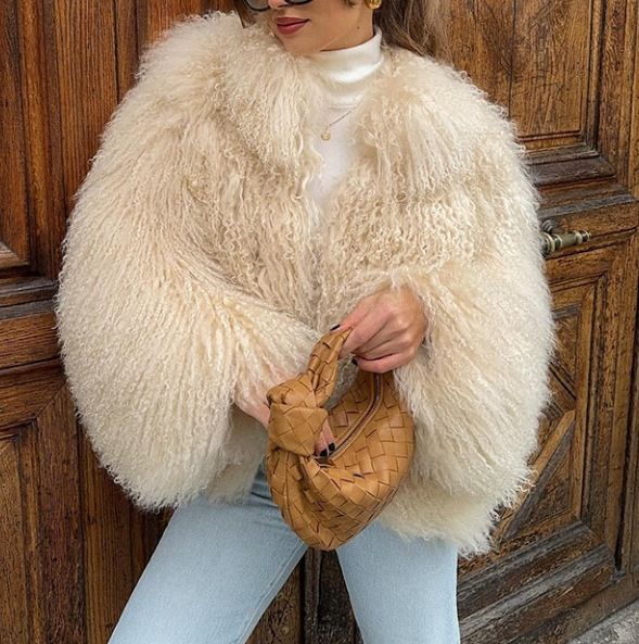 Abbigliamento da donna Cappotto corto alla moda in pelliccia sintetica per donna - Giacca invernale calda con maniche lunghe, morbida ed elegante, capospalla alla moda in cachi e marrone_voghion.com