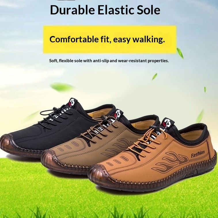 50704555550<=0 Men's Breathable New Business Casual Shoes Soft Cowhide Sole Loafers Spring Autumn Hollow Sandals Leather Surface_voghion.com