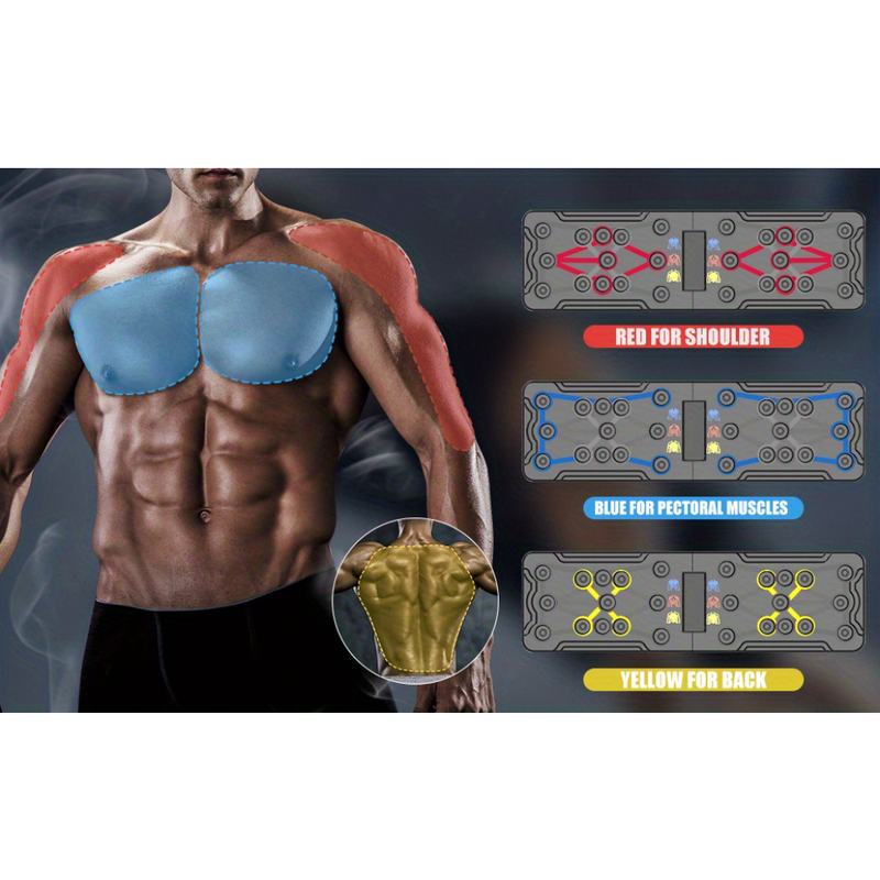 20-in-1 Push Up Board: Get Fit Tone Chest Muscles Foldable Multi-Functional Exercise Equipment Fitness Sports Gym Workout Kit_voghion.com