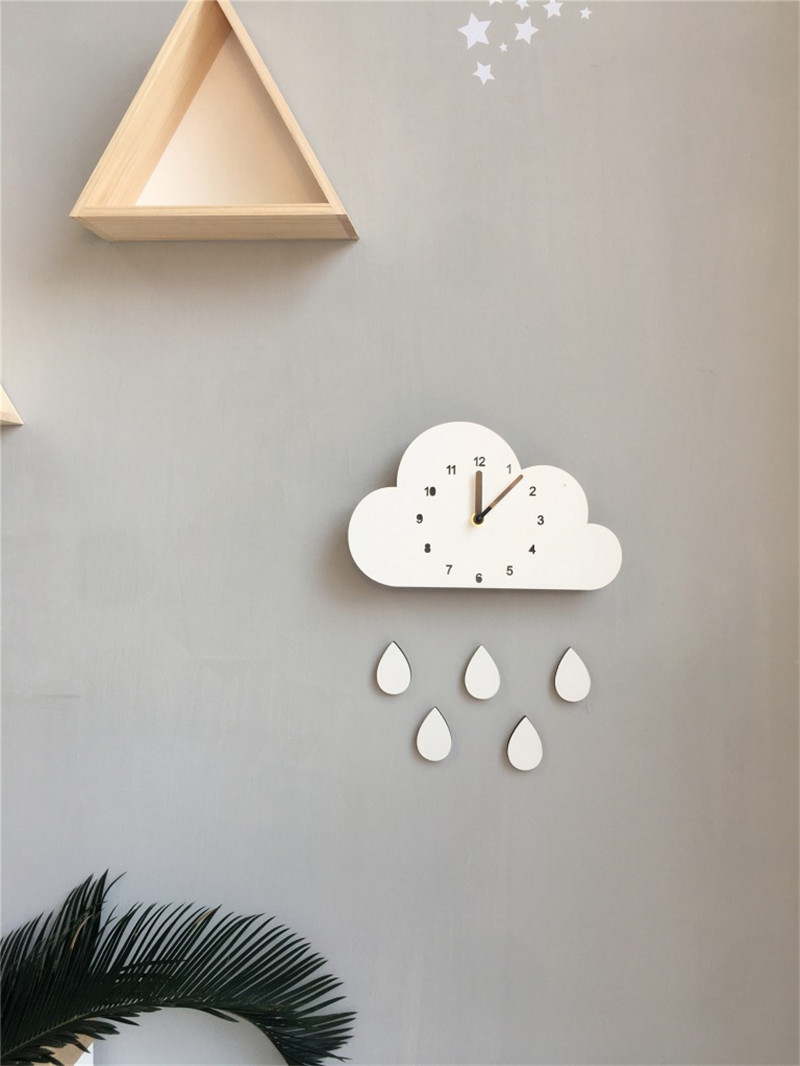 Σπίτι Cloud Water Drops Silent Διακόσμηση Τοίχου Παιδικό Δωμάτιο Ρολόι Κρεμαστό Φωτογραφία Στήριγμα_voghion.com