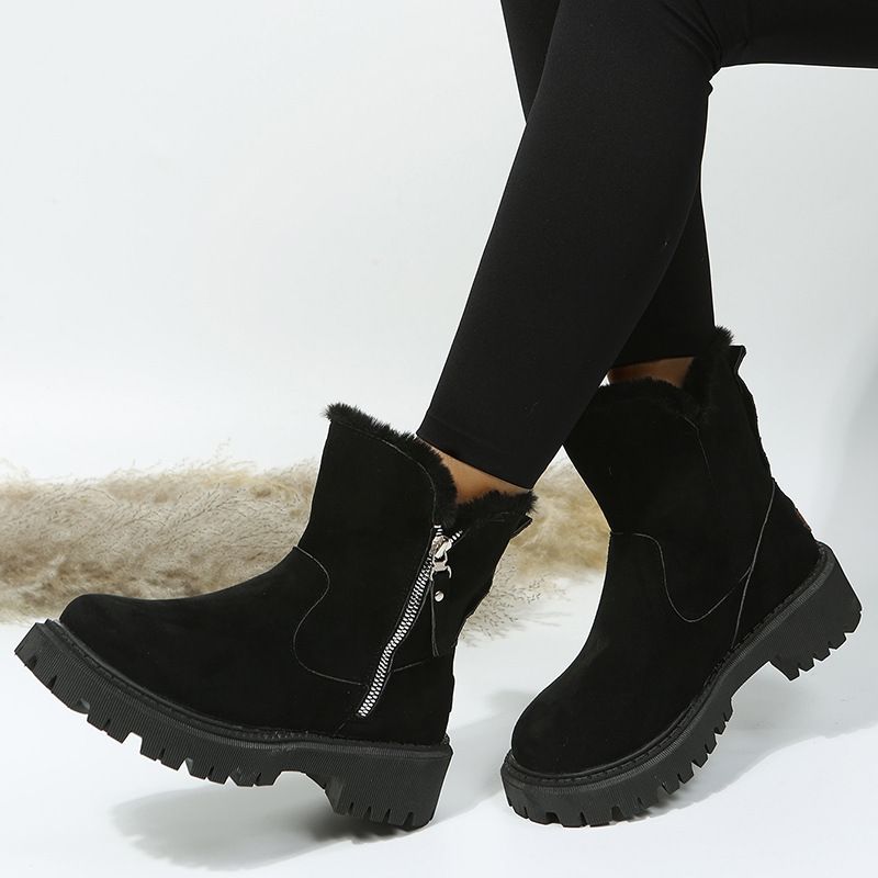 Cross-Border Plus Size Snow For Women 2023 New Mid-Calf Fleece-Lined Warm Cotton Shoes Sheepskin Winter Boots_voghion.com