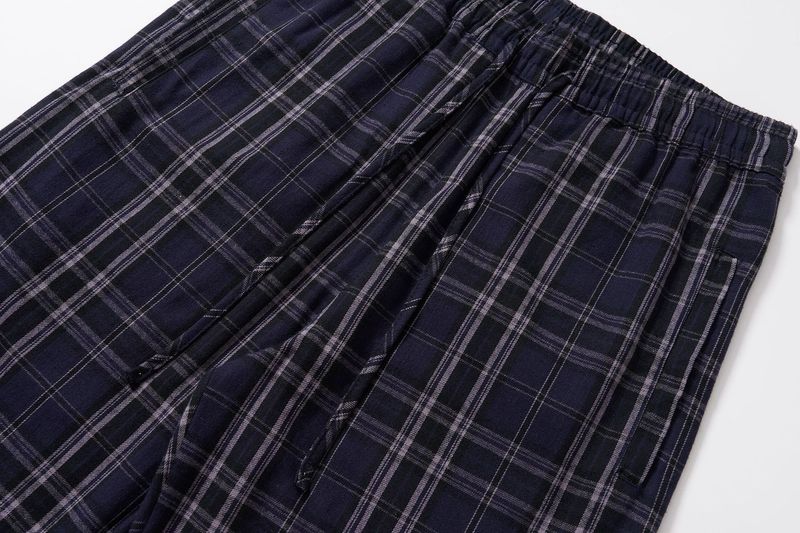 Parisian Plaid Casual Pants For Men – Loose Fit Retro Trousers With Clean Aesthetic_voghion.com