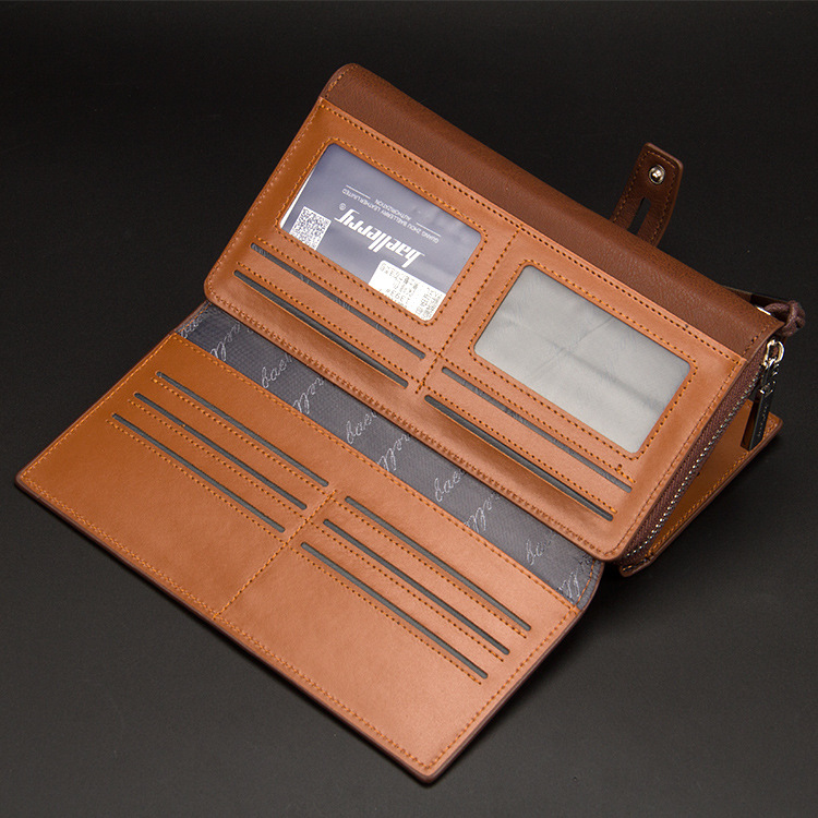 Baellerry Männer Clutch Bag Retro Einfarweg Grouss Kapazitéit Buschtawen Clutch Bag Anti-Déifstall Reißverschluss Handtasche_voghion.com