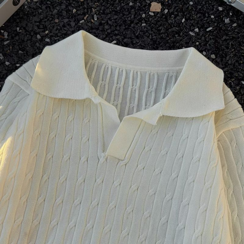 Vintage-Strickjacke mit V-Ausschnitt für Herren – Oversized-Strickpullover zum lässigen Layering_voghion.com