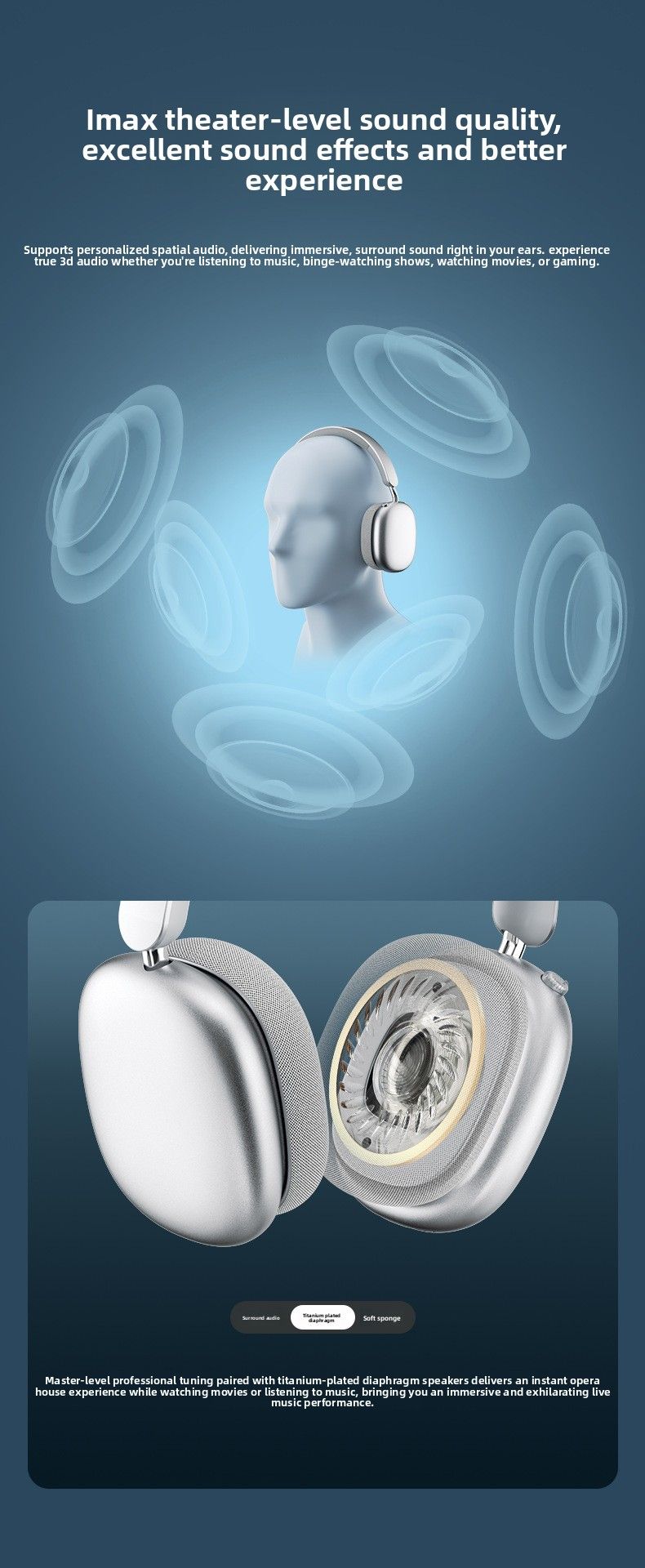 Nuove cuffie Bluetooth wireless con cancellazione attiva del rumore ANC e batteria a lunga durata, compatibili con Apple_voghion.com