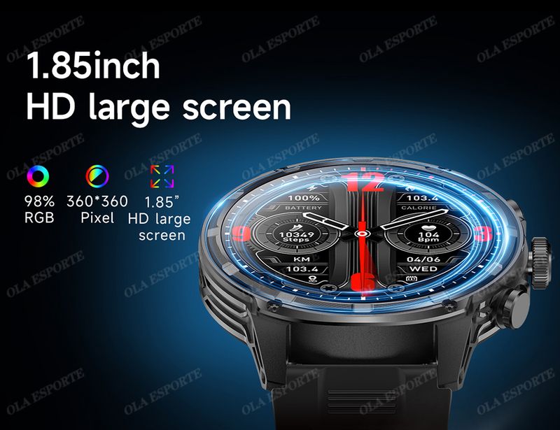 Montre connectée militaire pour hommes, 710 mAh, pour l'extérieur, GPS, boussole, fréquence cardiaque, lampe de poche LED, appels Bluetooth, sport_voghion.com