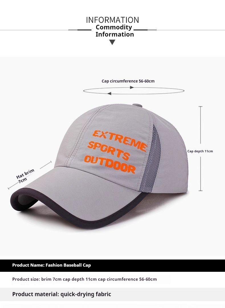 Outdoor sports fishing thin breathable baseball quick drying hiking cap, versatile sun hat men women for leisure and_voghion.com