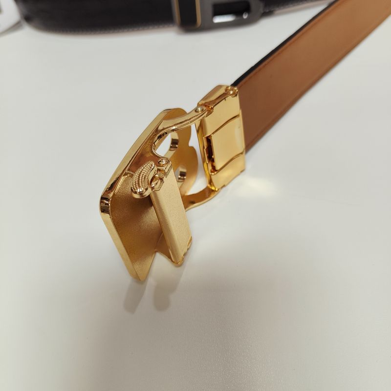 Moški usnjen pas, samodejni pas iz goveje kože, pas za prosti čas, moški pas z jekleno zaponko s krokodiljim vzorcem_voghion.com