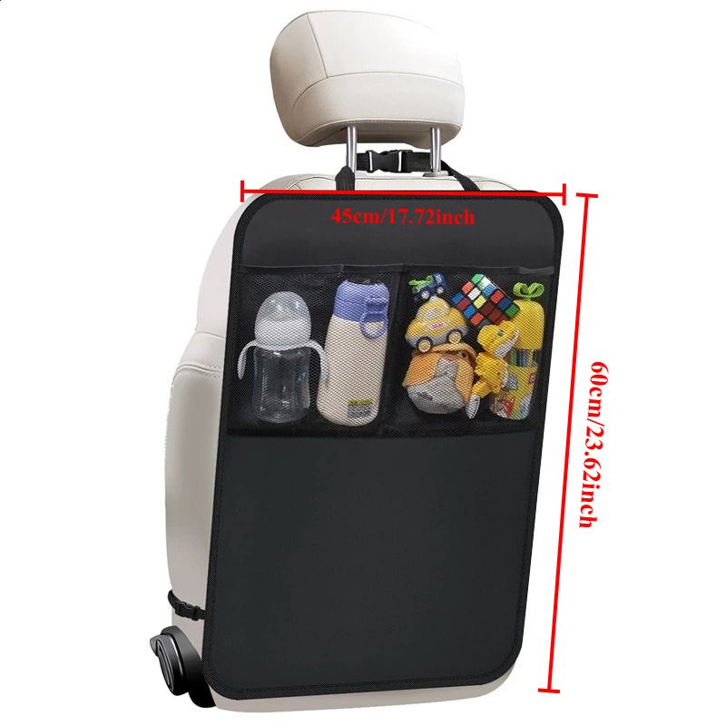 Bezug für Kinder mit 3-Taschen-Aufbewahrungsorganizer, wasserdichte Trittmatten, Rücksitzschutz, Autositz-Rückenlehnenschutz_voghion.com