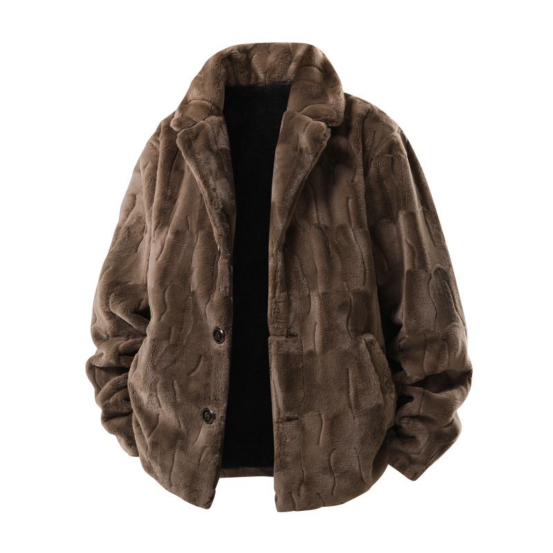 Herren-Premium-Ledermantel mit Nerz-Revers – Modejacke in europäischer Größe (Schwarz/Braun, S-2XL)_voghion.com