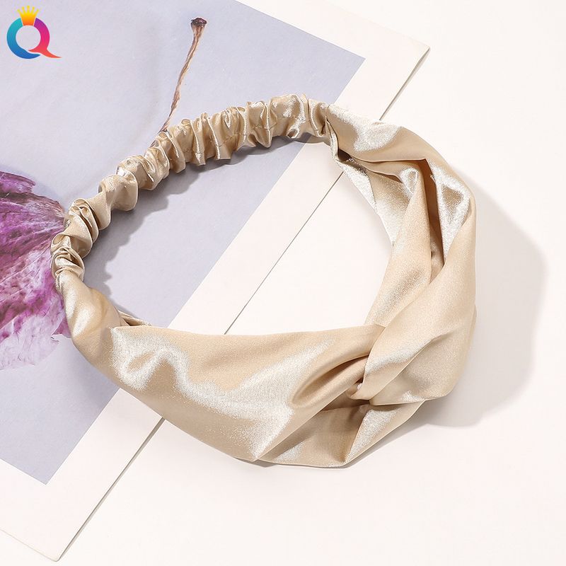 Satin Hairband - Crisscross Headband For Women, Elegant Boho Hair Accessory (Solid Color, Adjustable, 2.5cm Width)_voghion.com