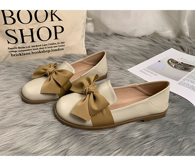 p92023 Frühling und Herbst neue flache einzelne britische Art kleine Leder-Slip-on-Damen-Doudou-Schuhe-Loafer_voghion.com