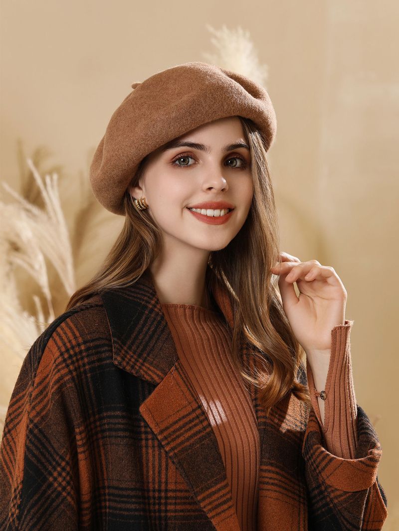 Unisex Vintage art elegant temperament with fashion big head around the face of the small beret_voghion.com