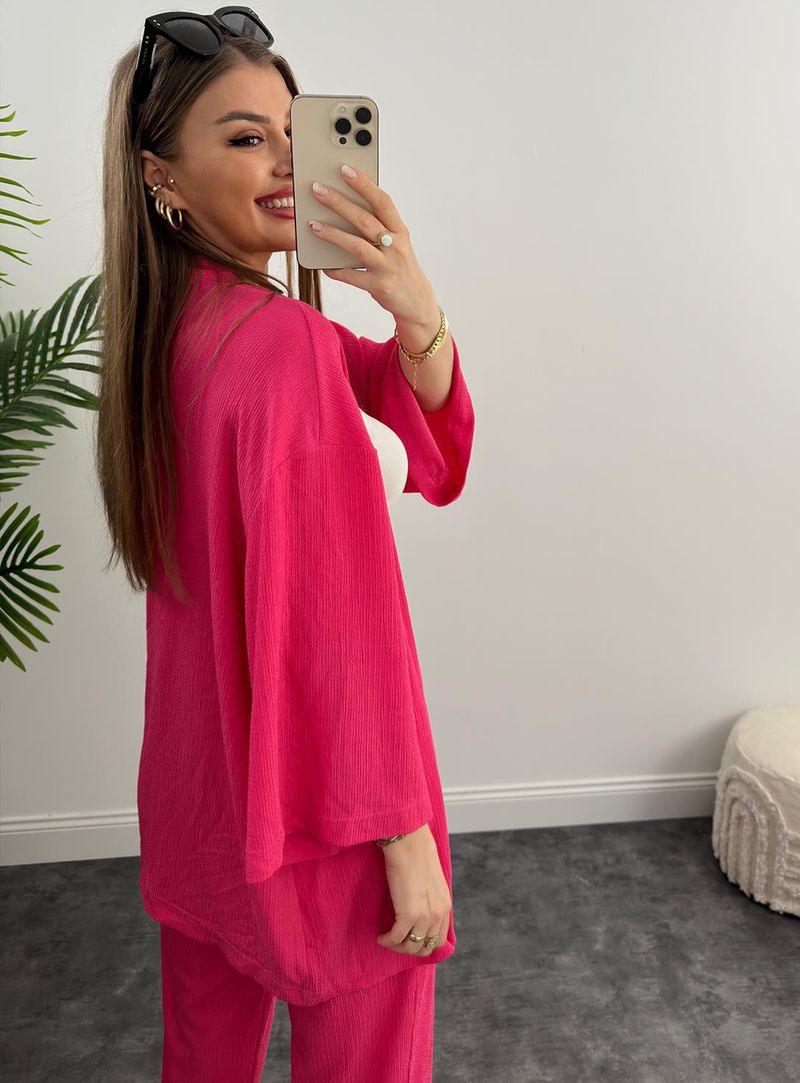 Damenbekleidung Anzüge für Damen im Frühling und Herbst Langarmhemden Einfarbige, plissierte, elastische Taille, lockere Hose, zweiteiliger Anzug_voghion.com