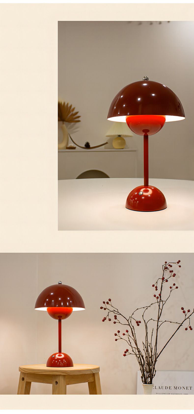 Wedding Atmosphere Night Light Bedroom Bedside Sofa Rechargeable Mushroom Bud Table Lamp_voghion.com