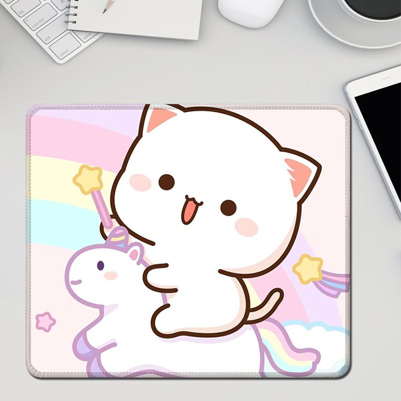 Unbeatable Quality Peach Cat Mouse Thickened Cute Girl Cartoon Small Size Wristband Computer Desk Pad Office Student Anime Creative_voghion.com