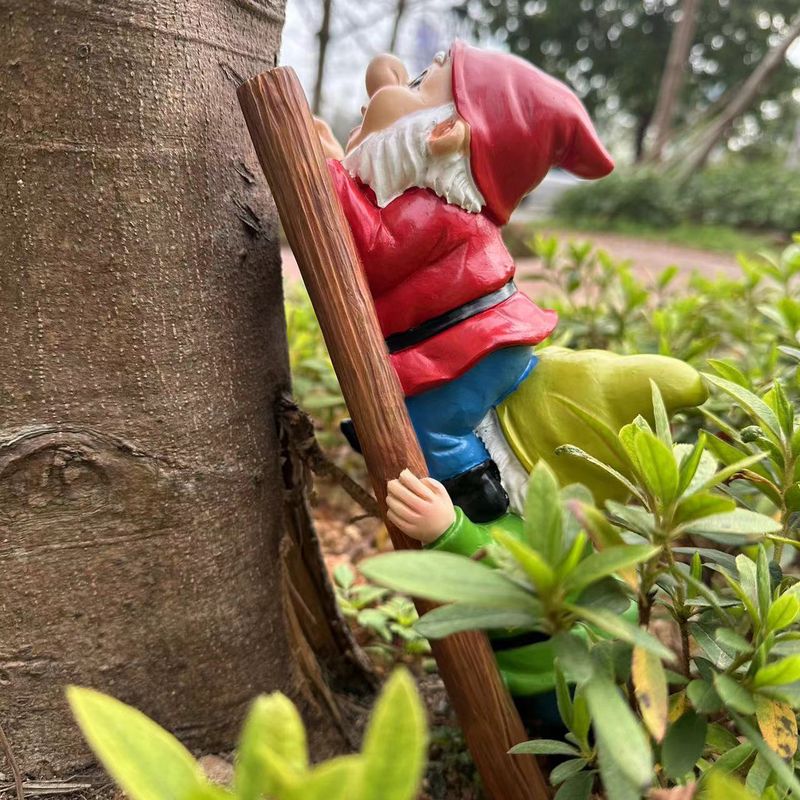 Statuette in resina, decorazioni per cortili esterni, giardini con prato, scale per arrampicarsi, statue di elfi, sculture micro paesaggistiche_voghion.com