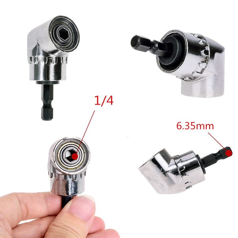 105 Degree Right Angle Drill Attachment and Flexible Angle Extension Bit Kit for Drill Screwdriver Socket Adapter Tools_voghion.com
