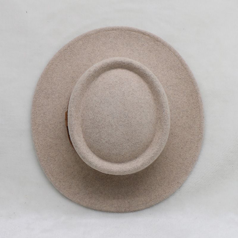 Hutt Damen Hierscht a Wanter Woll Platten Top Ring Zylinder Briteschen Retro Breetrand Woll Wäissen Jazz Hutt_voghion.com