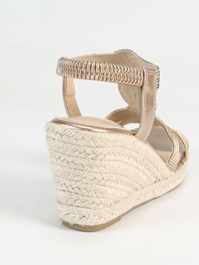 Sandali con zeppa intrecciati da donna - Scarpe estive con cinturino alla caviglia regolabile e plateau spesso_voghion.com