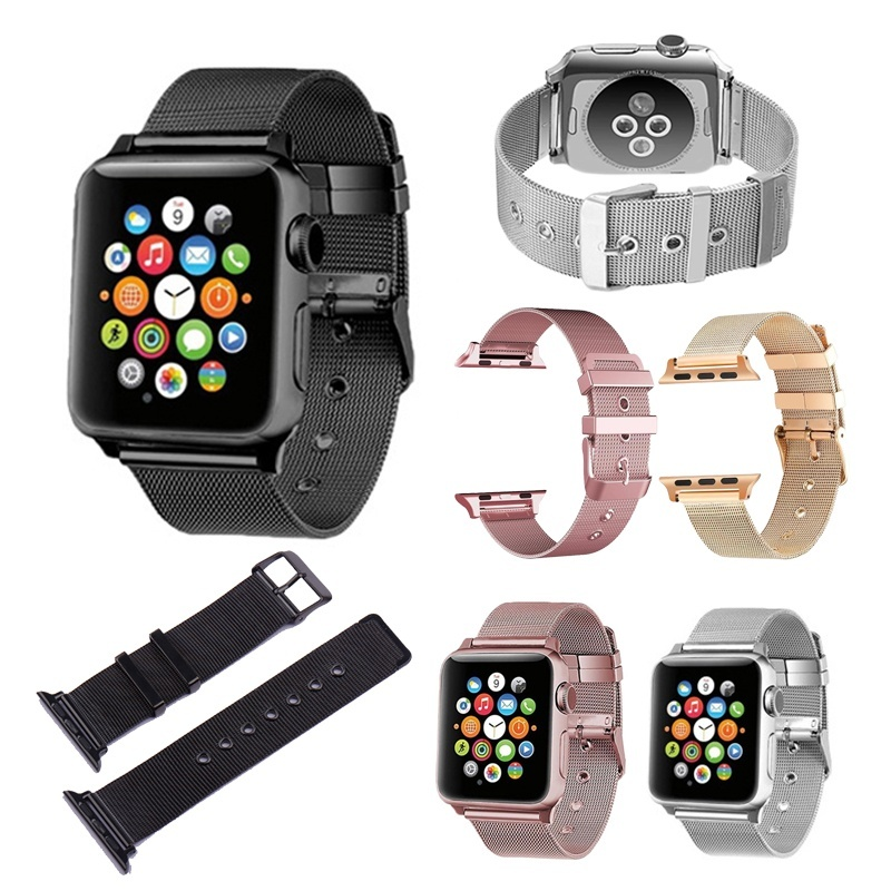 Strap for Apple Watch Band 42mm 38 40 44mm Stainless Steel Metal Bracelet Mesh Belt Watchband for Iwatch Serise 7 6 5 se 4 3 2 1_voghion.com