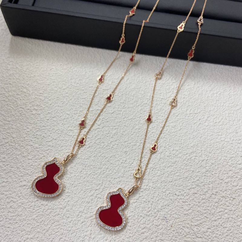 Collar V Jin Da para mujer con colgante de calabaza de jade natural y múltiples capas, cadena de clavícula, estilo moderno y versátil._voghion.com