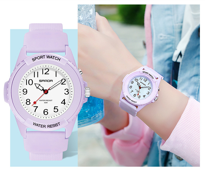 Orologio sportivo al quarzo con quadrante luminoso - Cassa in resina leggera, vetro minerale, impermeabile fino a 30 m, display analogico-digitale, movimento luminoso, orologio da studente_voghion.com