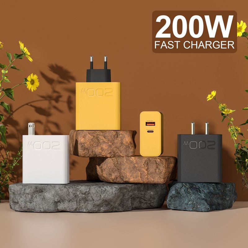 200W Super PD+USB Fast Charging Adapter Suitable For Huawei Samsung Type-C Mobile Phone Charger_voghion.com