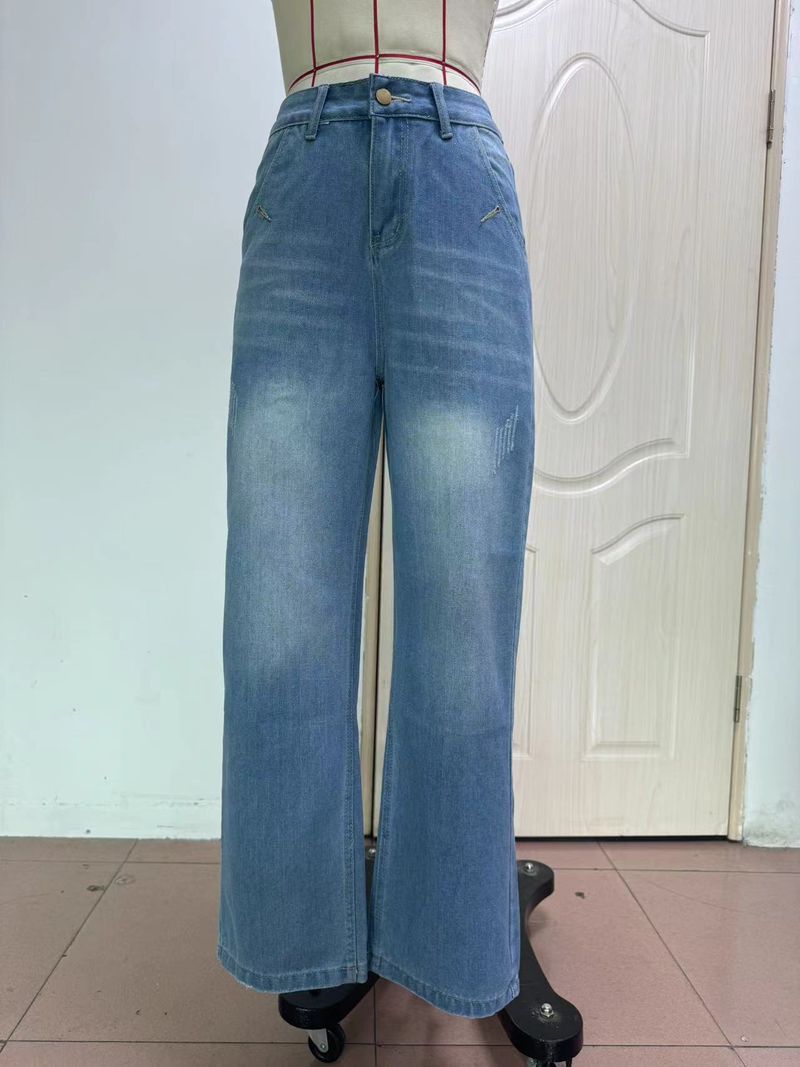 Vêtements pour femmes Pantalons larges droits décontractés à la mode rétro pour femmes Jeans populaires pour femmes_voghion.com