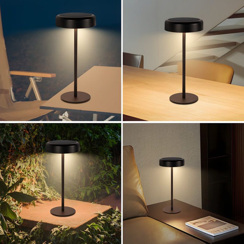 Glitzerlife Tischlampe Solar Akku Nachttischlampe - Modern Led Kabellos Tischleuchte 3600mhA Aufladbar Touch Dimmbar Weiß Lampe Mit USB Batterie Solarlampen_voghion.com