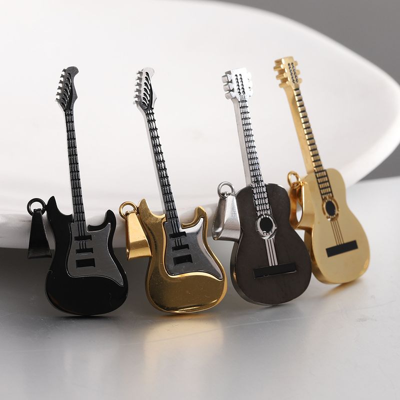 New Instagram internet celebrity personality trend hip-hop stainless guitar pendant street rap titanium steel necklace_voghion.com