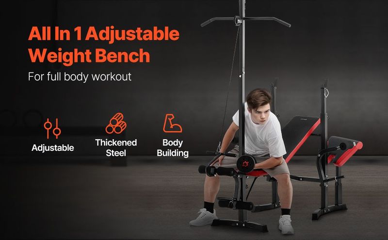 Weight Bench Sit Up Bench For Home Gym Strength Training Workout Adjustable_voghion.com