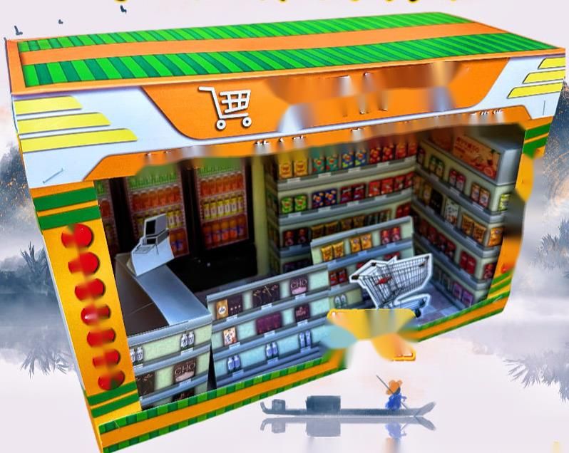 Produit fini 3D Tie Supermarché 24h/24 Dépanneur Five Seven Nécessités quotidiennes Anniversaire Brûlage de papier_voghion.com