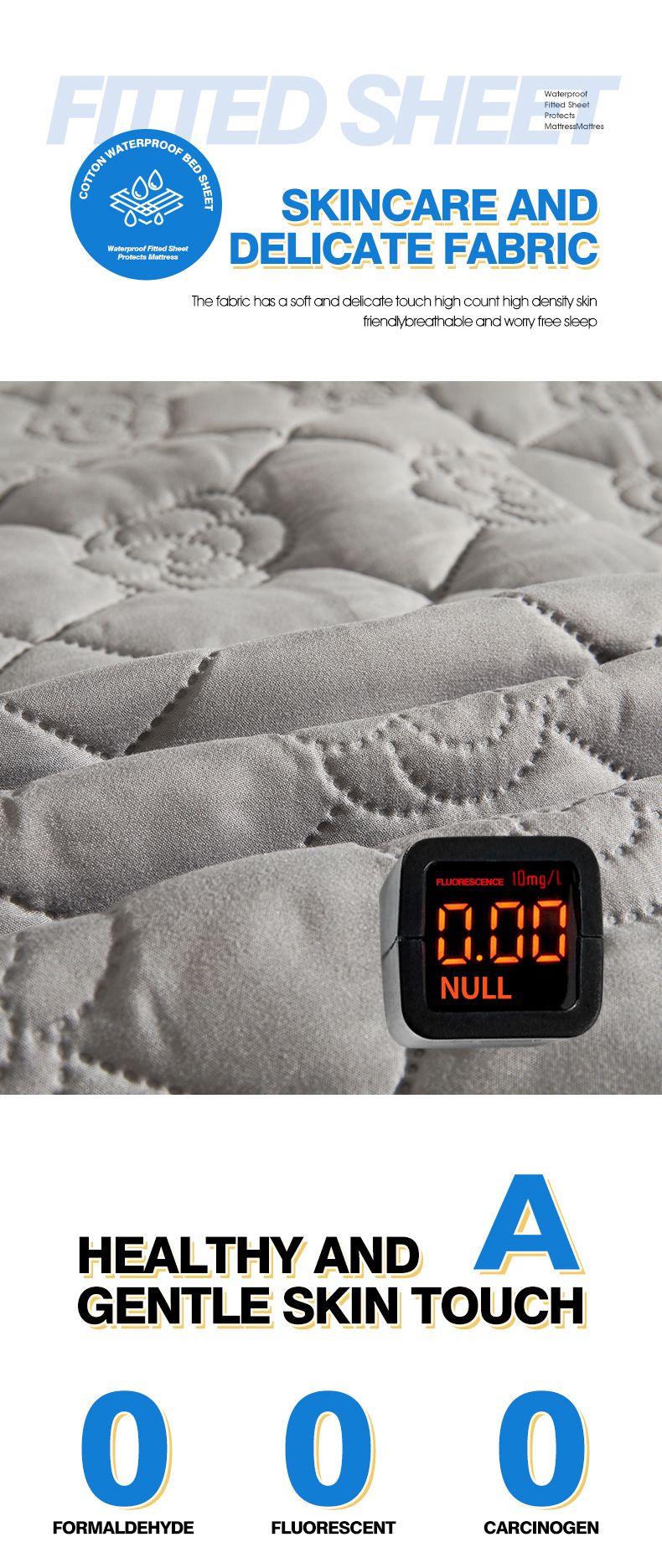 Quilted Waterproof Fitted Mattress Protector - Full Coverage Non-Slip (Hypoallergenic Dust & Urine Proof Breathable Cotton Layer Machine Washable)_voghion.com