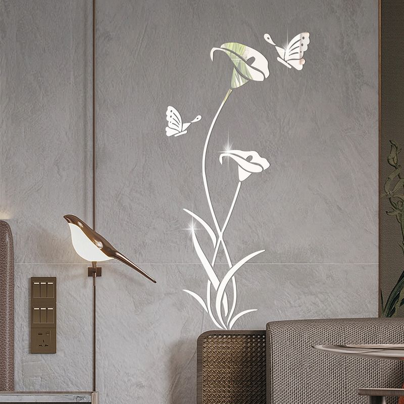 Ove's new acrylic lotus butterfly 1MM thick mirror sticker SM326 custom decorative self-adhesive wall_voghion.com