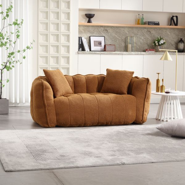 Soft Beanbag Chair With High Resilience Foam Core For Two People. The Comfortable Square Recliner Sofa Is Ideal For Family Members And Friends Engag_voghion.com
