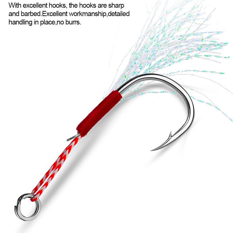 High Carbon Steel Iseni Sea Iron Plate Single Tying Bright Silk Boat Feather Bulk Fishing Hook_voghion.com